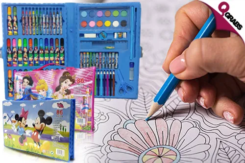 From QR35 Bring out Creativity with an 86-Piece Art Set - Choose from Disney Princesses OR Mickey & Minnie Patterns! (QR118 Value)